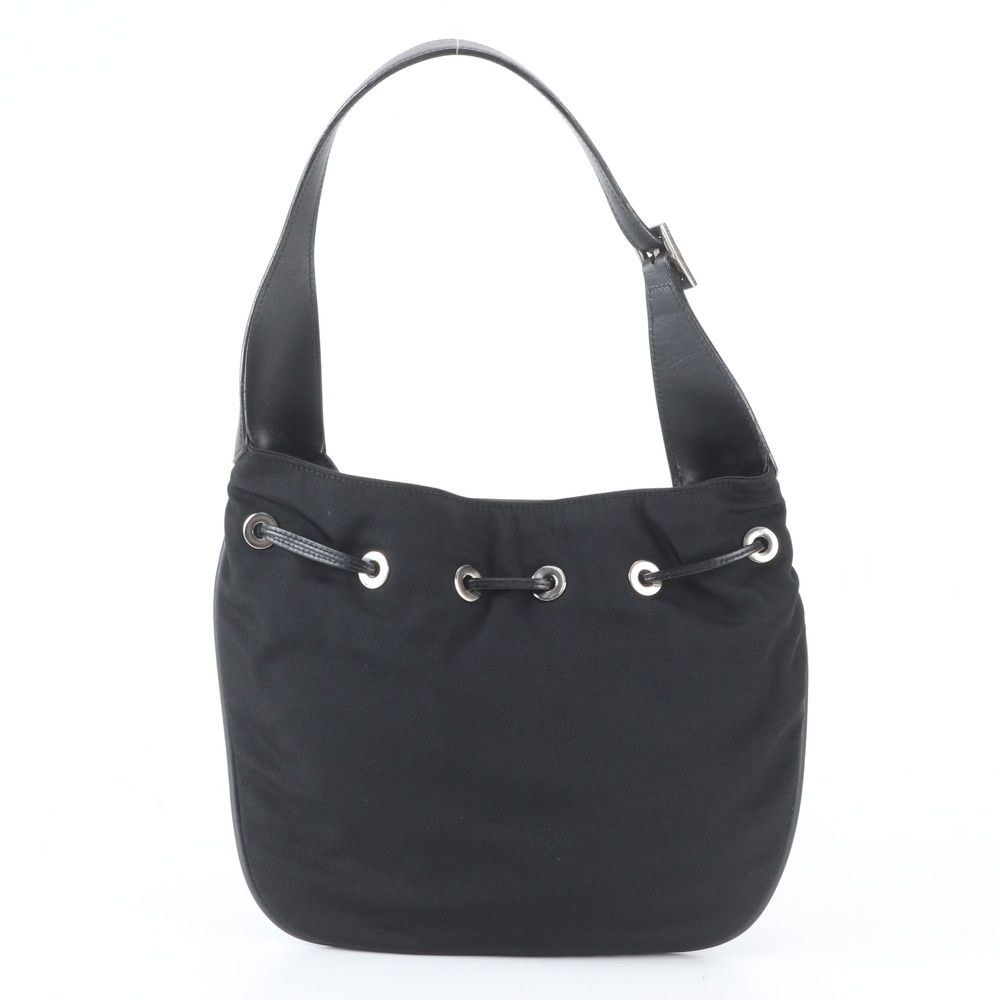 Gucci 001 Leather Nylon Shoulder Bag Hand Black — view 3