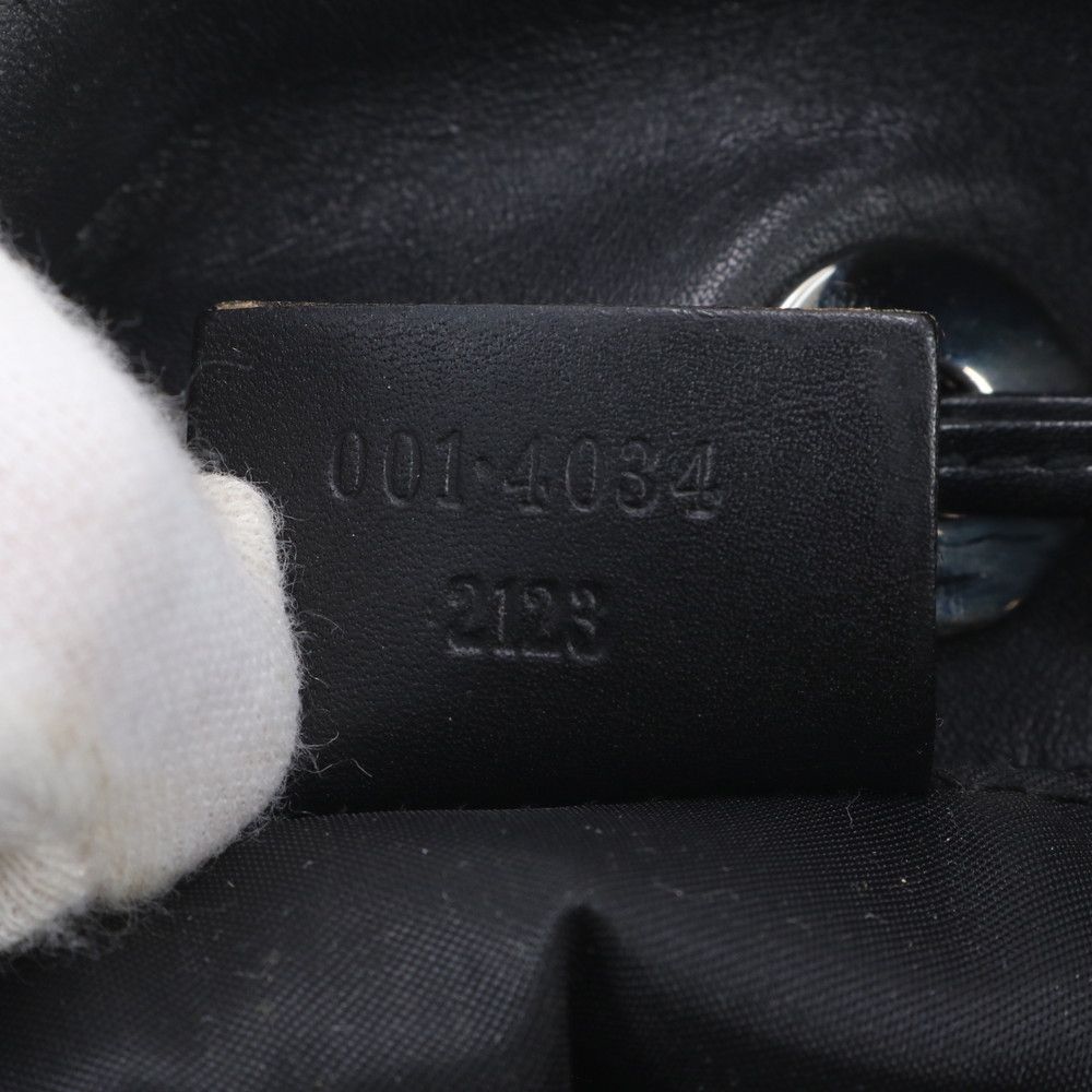 Gucci 001 Leather Nylon Shoulder Bag Hand Black — view 9