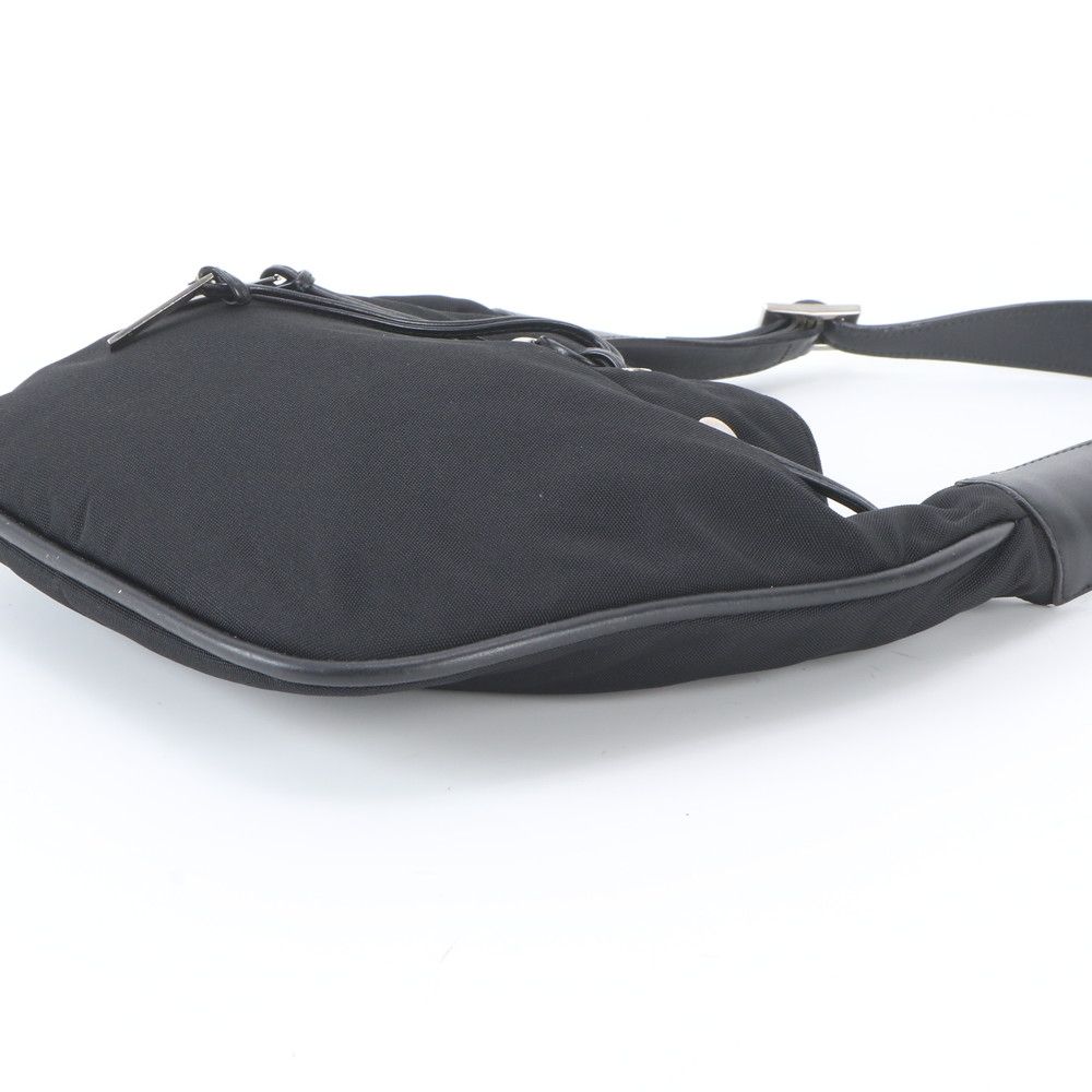 Gucci 001 Leather Nylon Shoulder Bag Hand Black — view 4