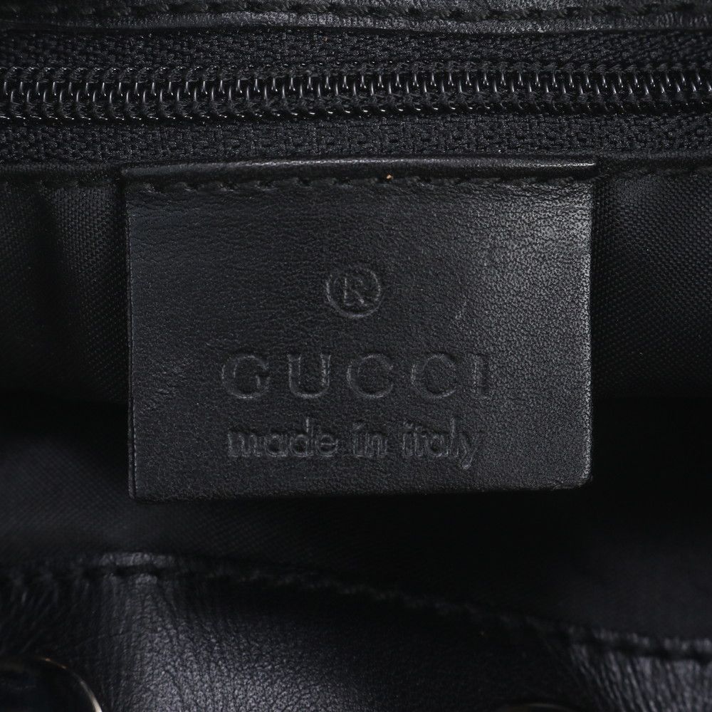 Gucci 001 Leather Nylon Shoulder Bag Hand Black — view 8