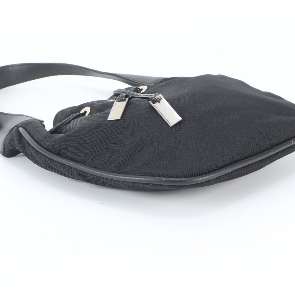 Gucci 001 Leather Nylon Shoulder Bag Hand Black — view 5