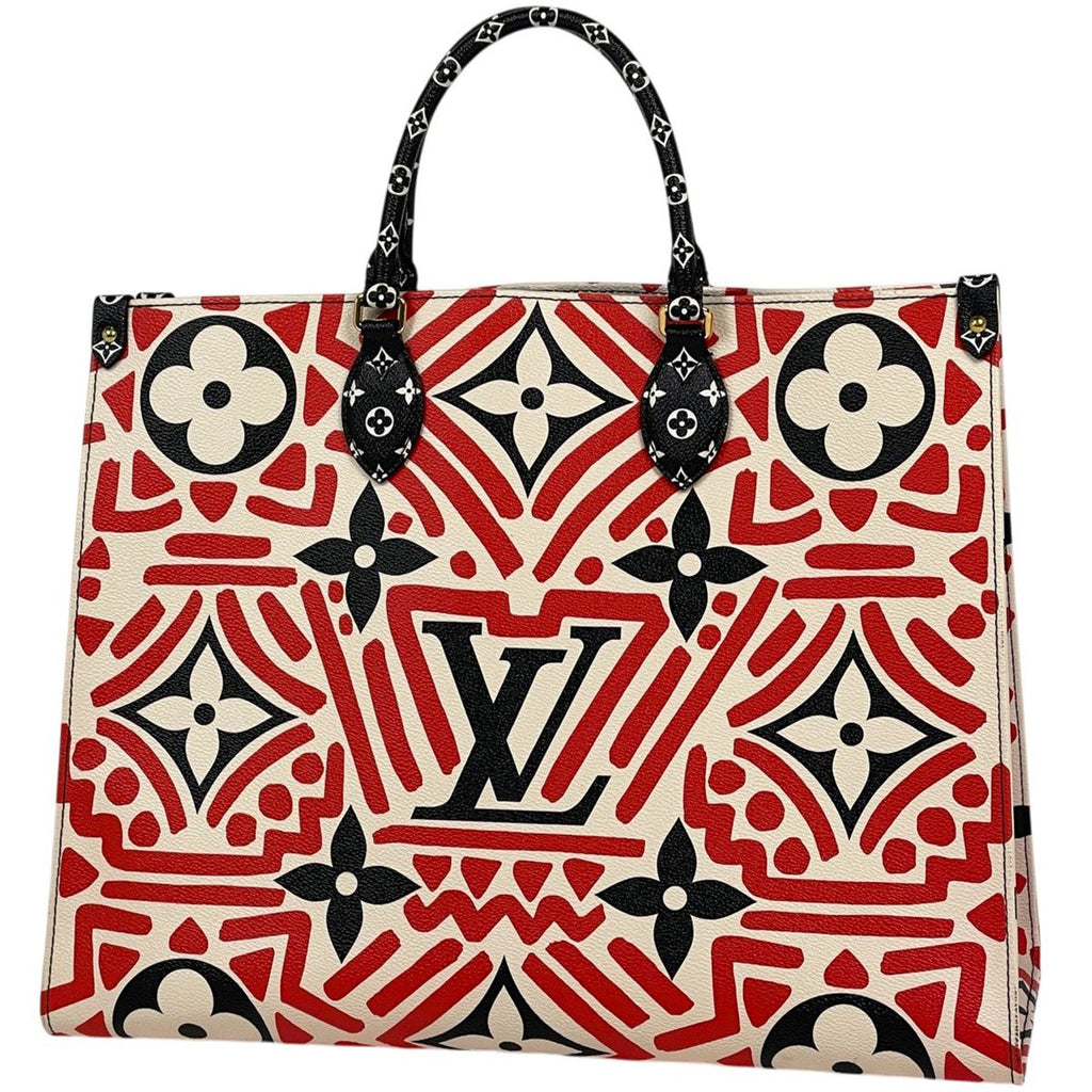 Louis Vuitton On The Go GM 2-Way Monogram Giant LV Crafty Tote Cream