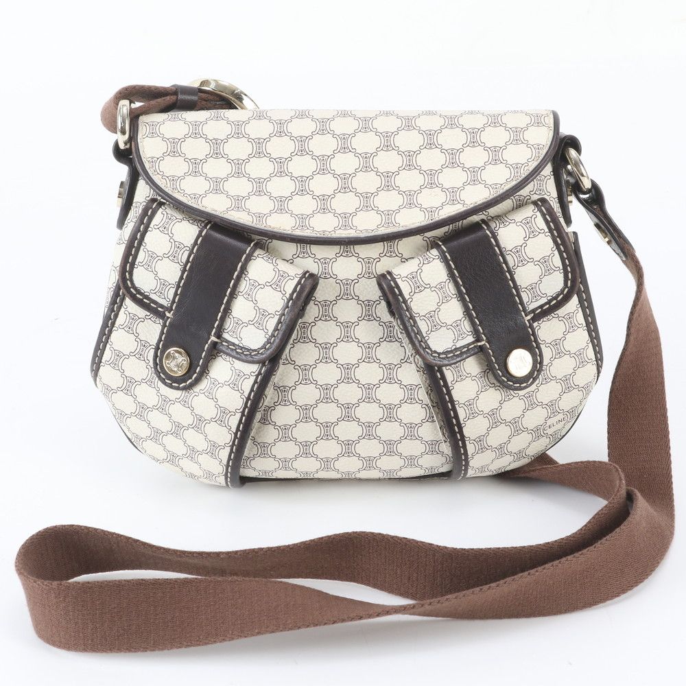 Celine Macadam Leather Shoulder Bag Crossbody