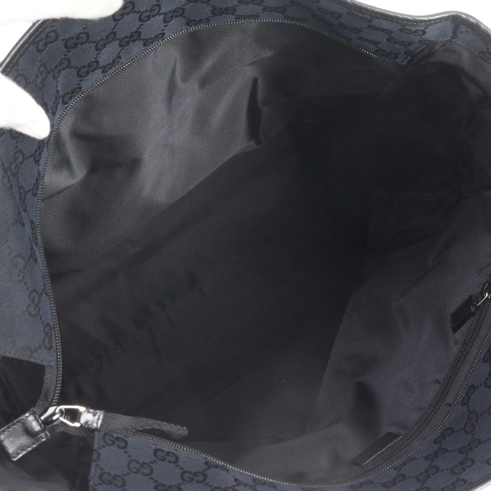 Gucci GG Canvas Leather Tote Shoulder Business Black — view 7