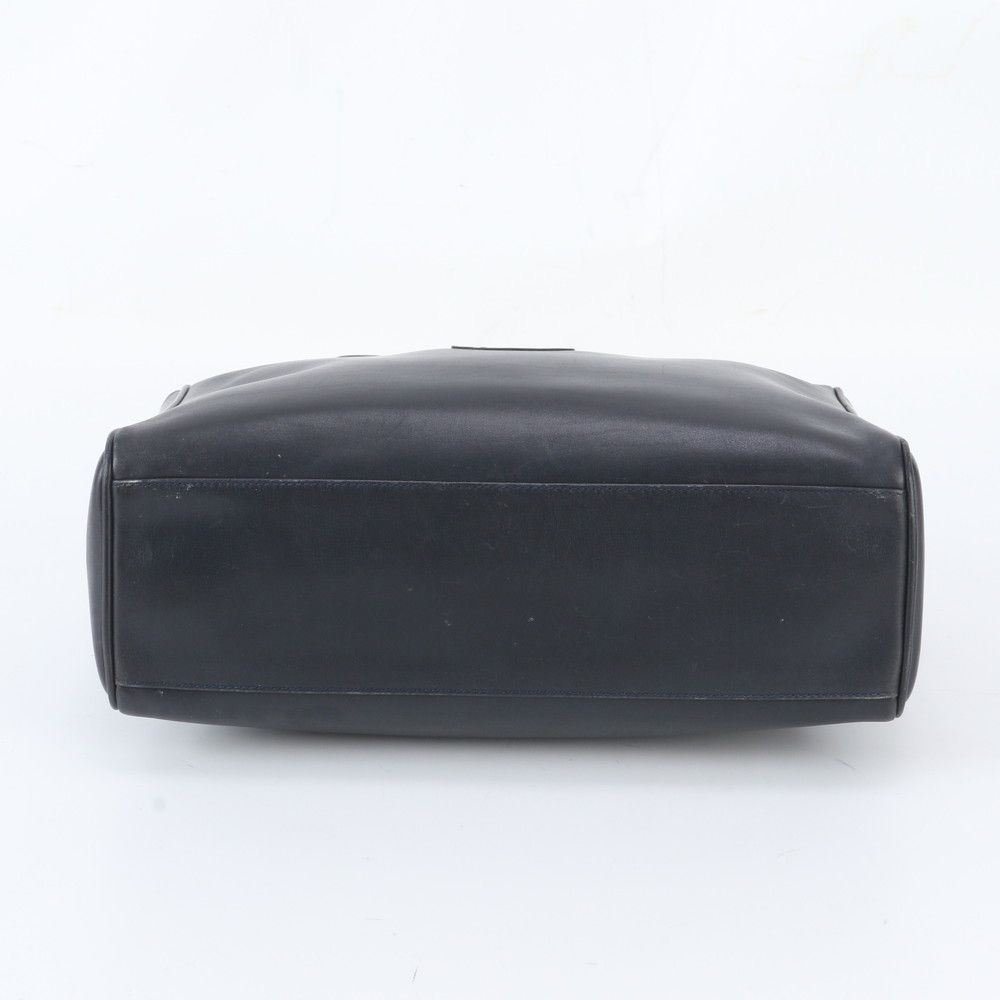 Gucci Vintage Interlocking Leather Handbag Tote Navy — view 6