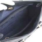Gucci Vintage Interlocking Leather Handbag Tote Navy — view 9