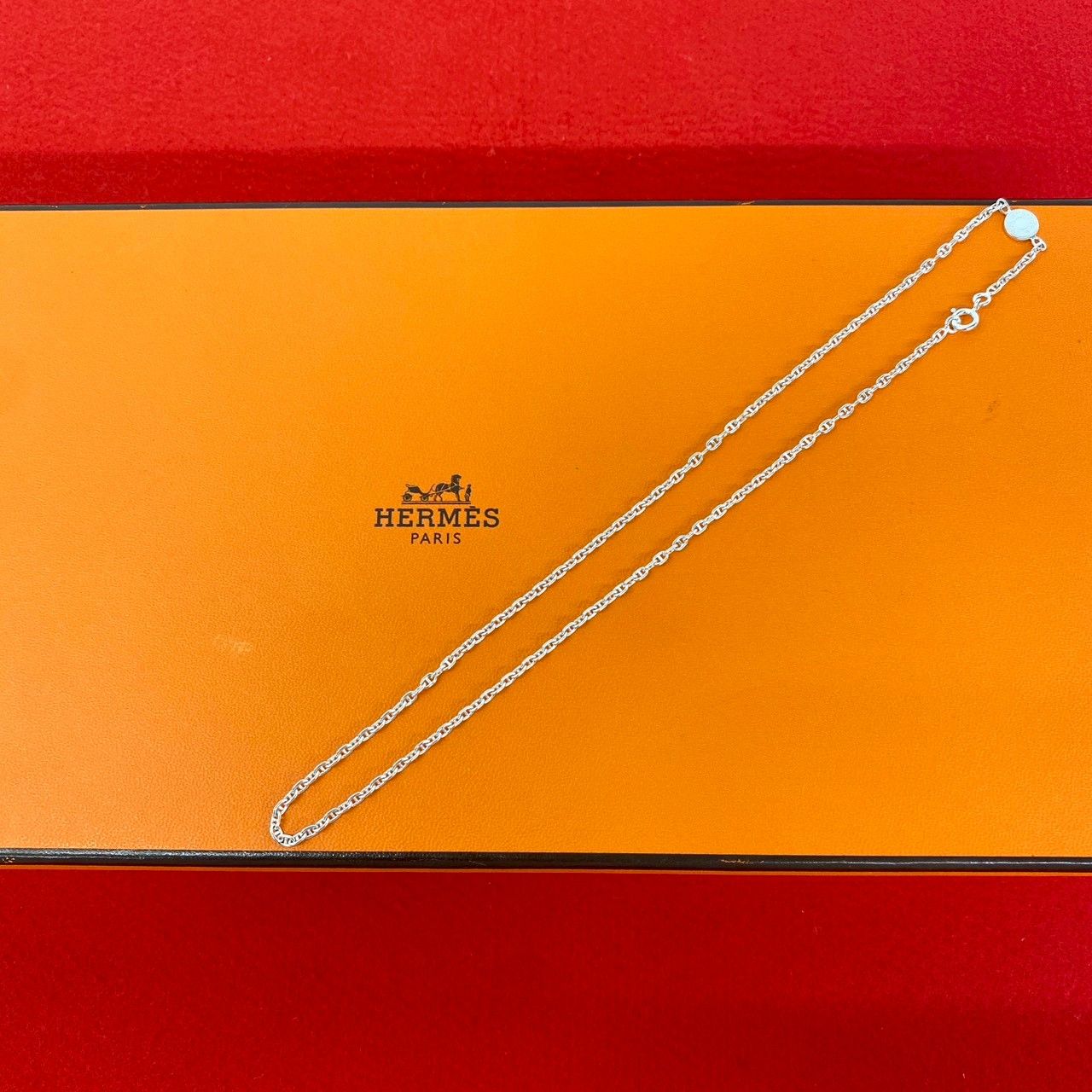 Hermes Chaine D'ancre Series Necklace Log 925 Sterling Silver