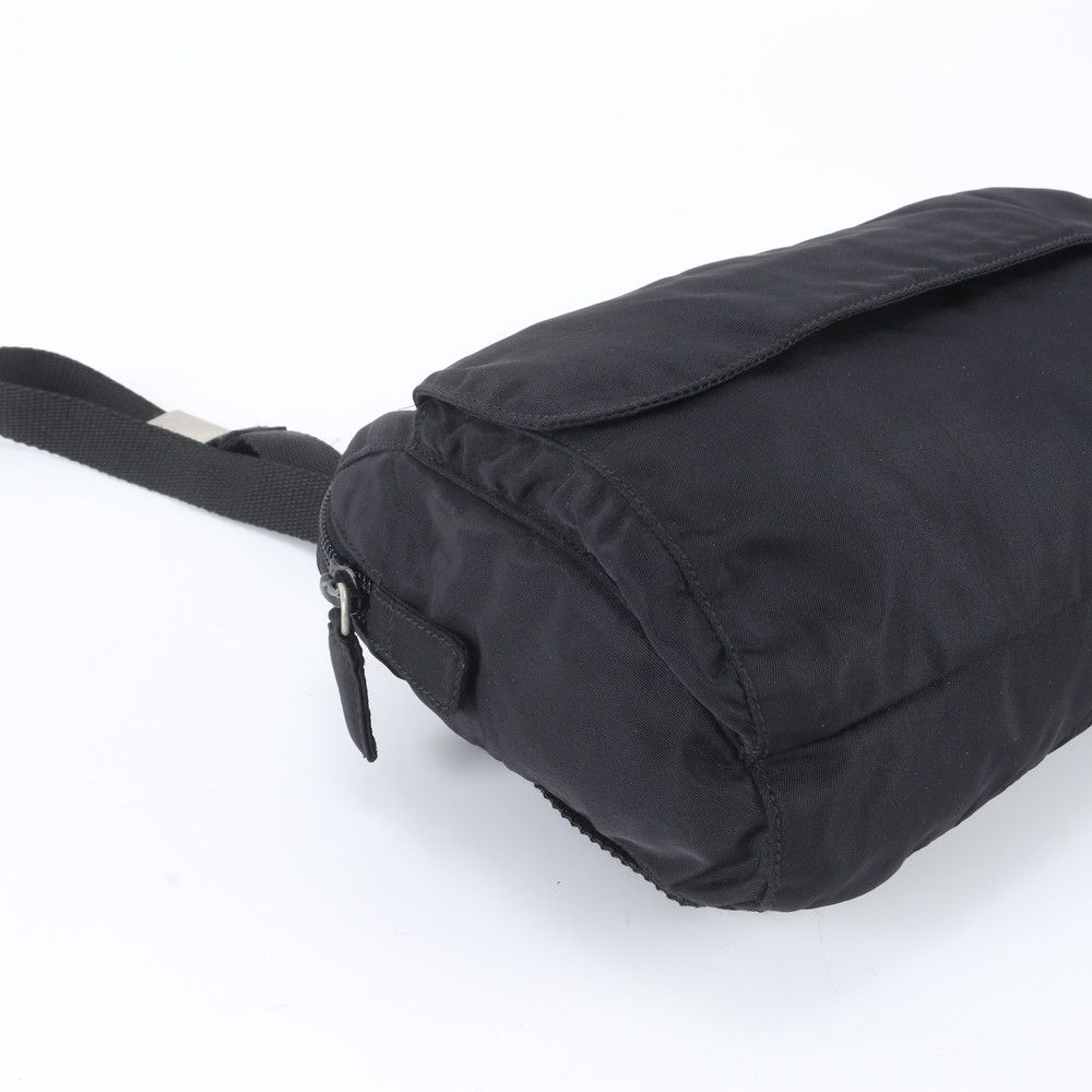 Prada Tessuto Nylon Triangle Logo Backpack Black — view 6