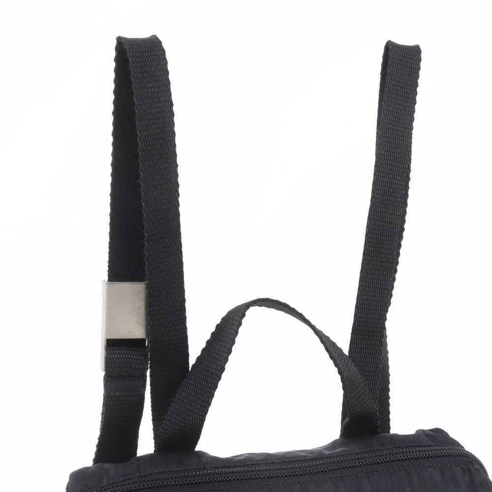 Prada Tessuto Nylon Triangle Logo Backpack Black — view 2