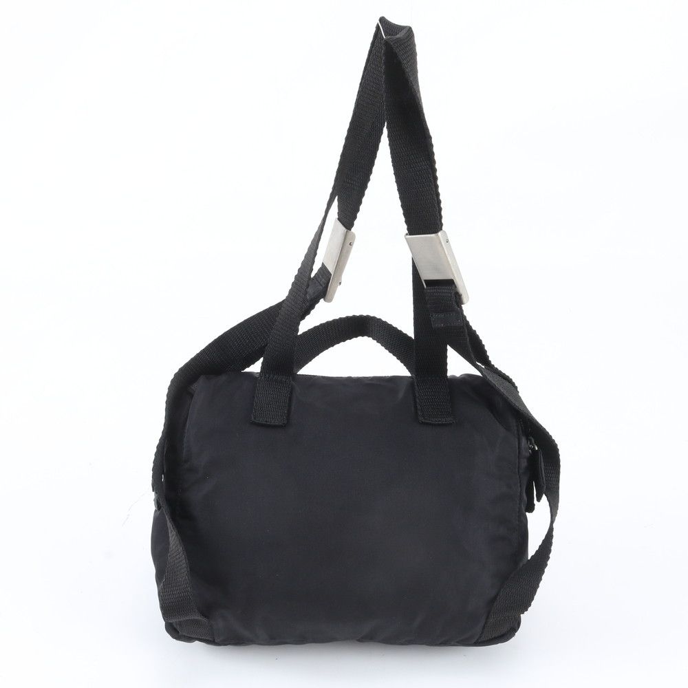 Prada Tessuto Nylon Triangle Logo Backpack Black — view 3