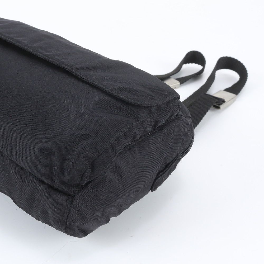 Prada Tessuto Nylon Triangle Logo Backpack Black — view 4