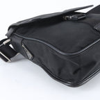 Prada Tessuto Nylon Triangle Logo Leather Shoulder Bag Crossbody Messenger — view 6