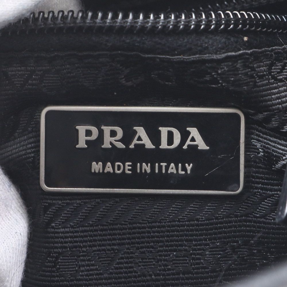 Prada Tessuto Nylon Triangle Logo Leather Shoulder Bag Crossbody Messenger — view 9