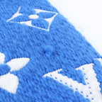 Louis Vuitton Tag Echarpe Logo Mania Silk Monogram Blue Scarf — view 9