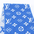 Louis Vuitton Tag Echarpe Logo Mania Silk Monogram Blue Scarf — view 2