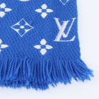 Louis Vuitton Tag Echarpe Logo Mania Silk Monogram Blue Scarf — view 5