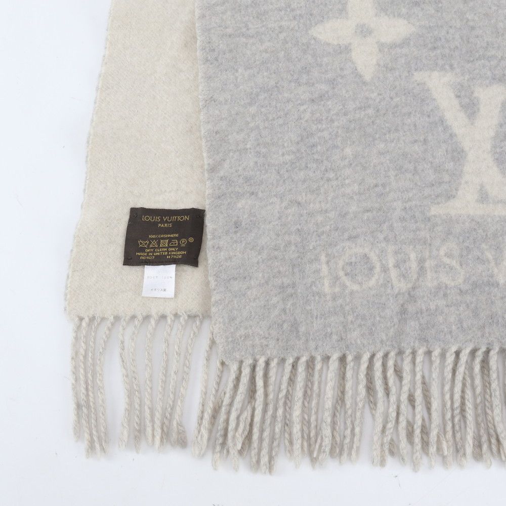 Louis Vuitton Tag Echarpe Reykjavik Cashmere 100% Monogram Scarf Gray — view 3