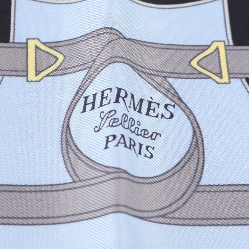 Hermes Tagged Carre Eperon D'or Yellow Gold Spurs Silk 100% Scarf — view 8