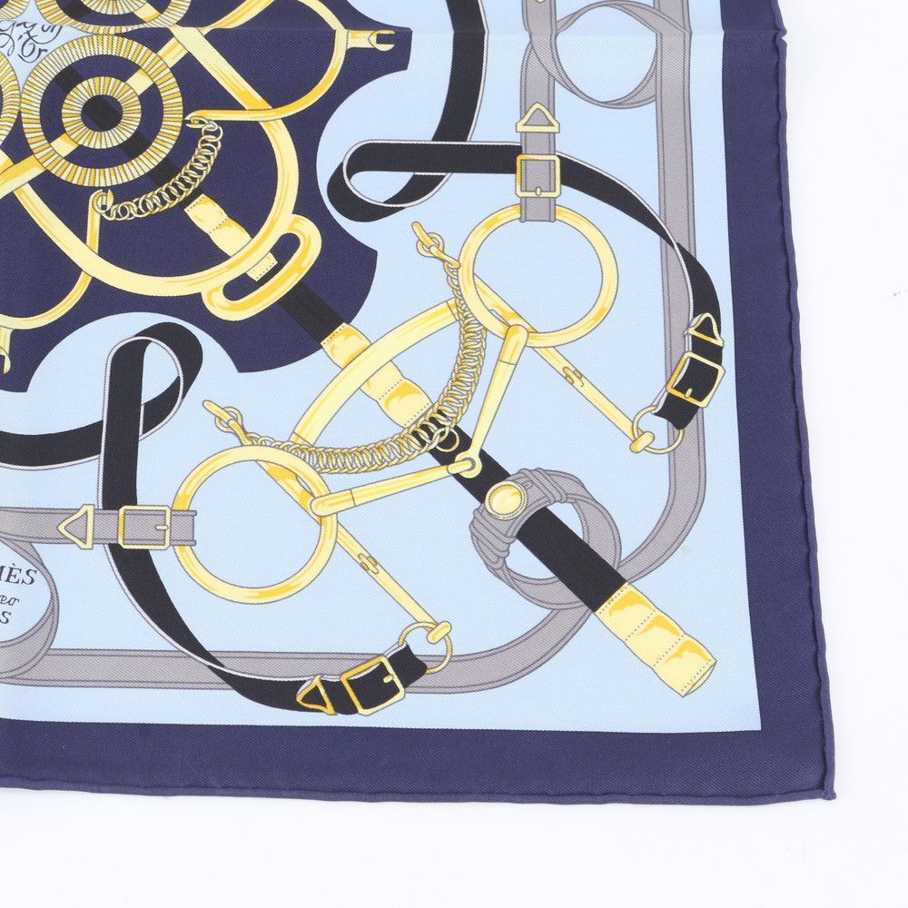 Hermes Tagged Carre Eperon D'or Yellow Gold Spurs Silk 100% Scarf — view 6