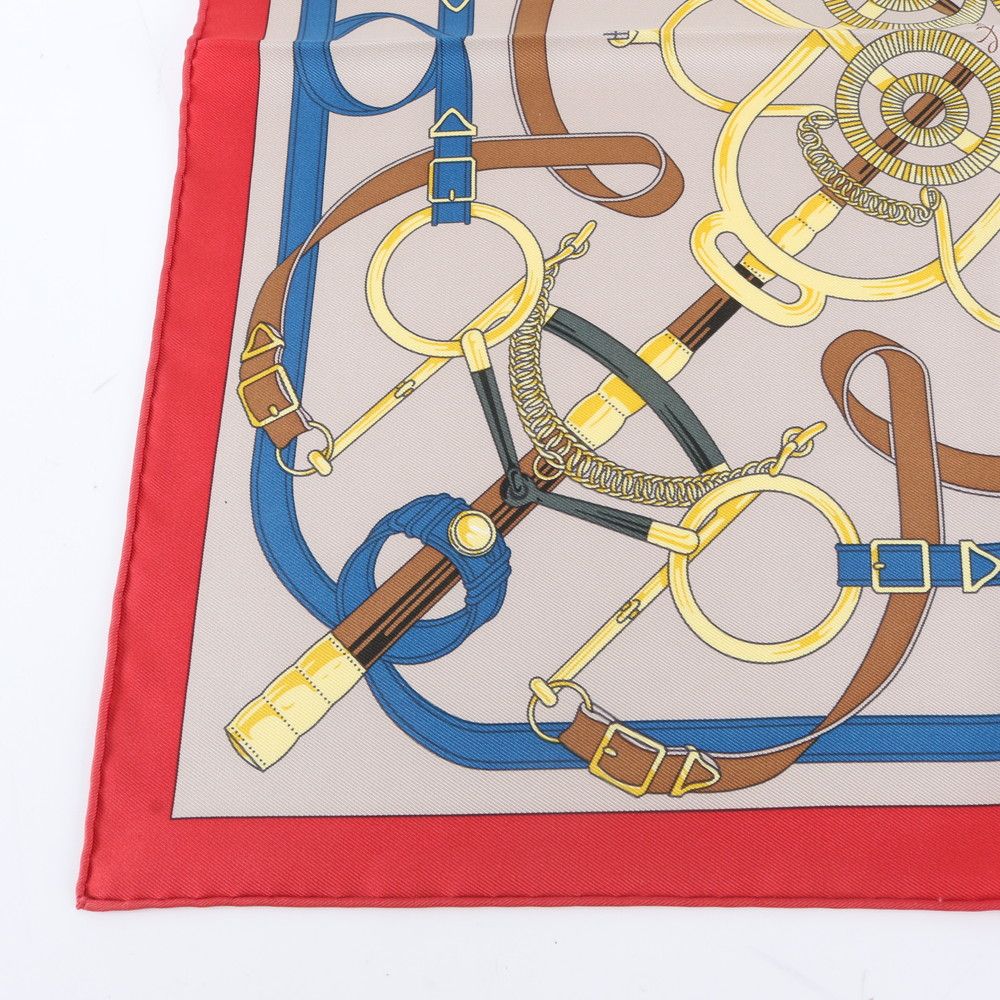 Hermes Tagged Carre Eperon D'or Yellow Gold Spurs Silk 100% Scarf — view 5