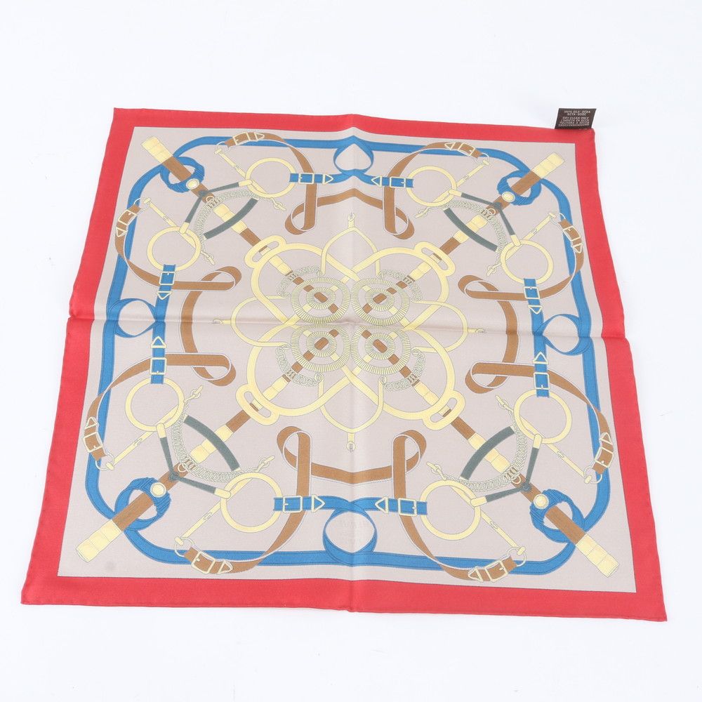 Hermes Tagged Carre Eperon D'or Yellow Gold Spurs Silk 100% Scarf — view 7