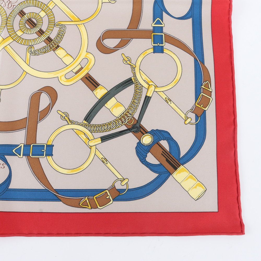 Hermes Tagged Carre Eperon D'or Yellow Gold Spurs Silk 100% Scarf — view 6