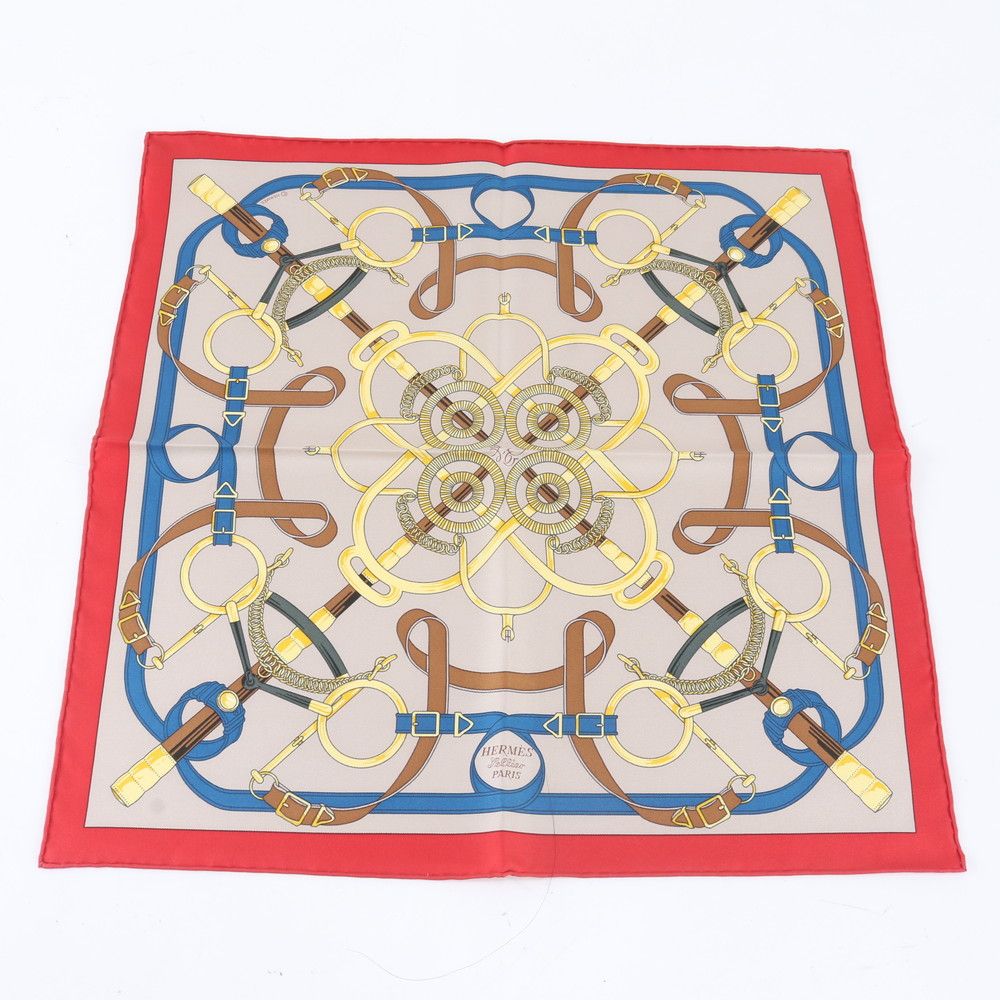 Hermes Tagged Carre Eperon D'or Yellow Gold Spurs Silk 100% Scarf