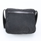 Prada Tessuto Nylon Triangle Logo Leather Shoulder Bag Crossbody Messenger — view 3