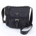 Prada Tessuto Nylon Triangle Logo Leather Shoulder Bag Crossbody Messenger
