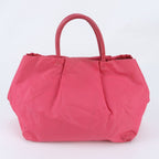 Prada Tessuto Nylon Ribbon Motif Leather Tote Shoulder Hand — view 3