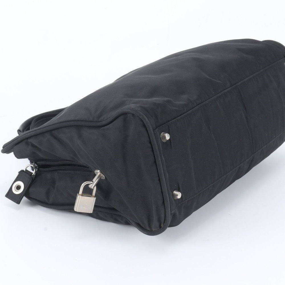 Prada Tessuto Nylon Triangle Logo Tote Shoulder Business — view 5