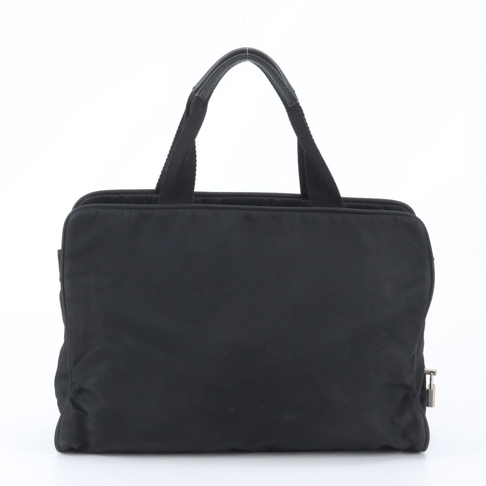 Prada Tessuto Nylon Triangle Logo Tote Shoulder Business — view 3