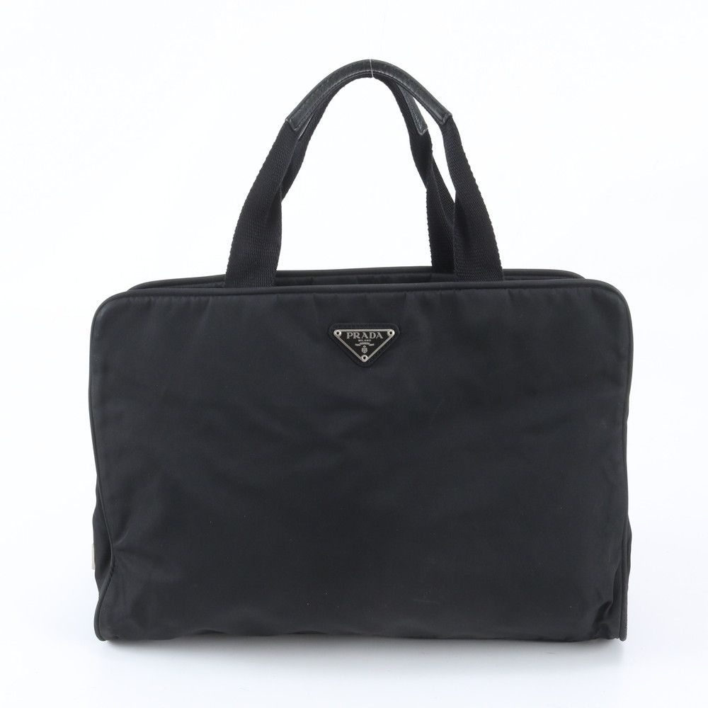 Prada Tessuto Nylon Triangle Logo Tote Shoulder Business