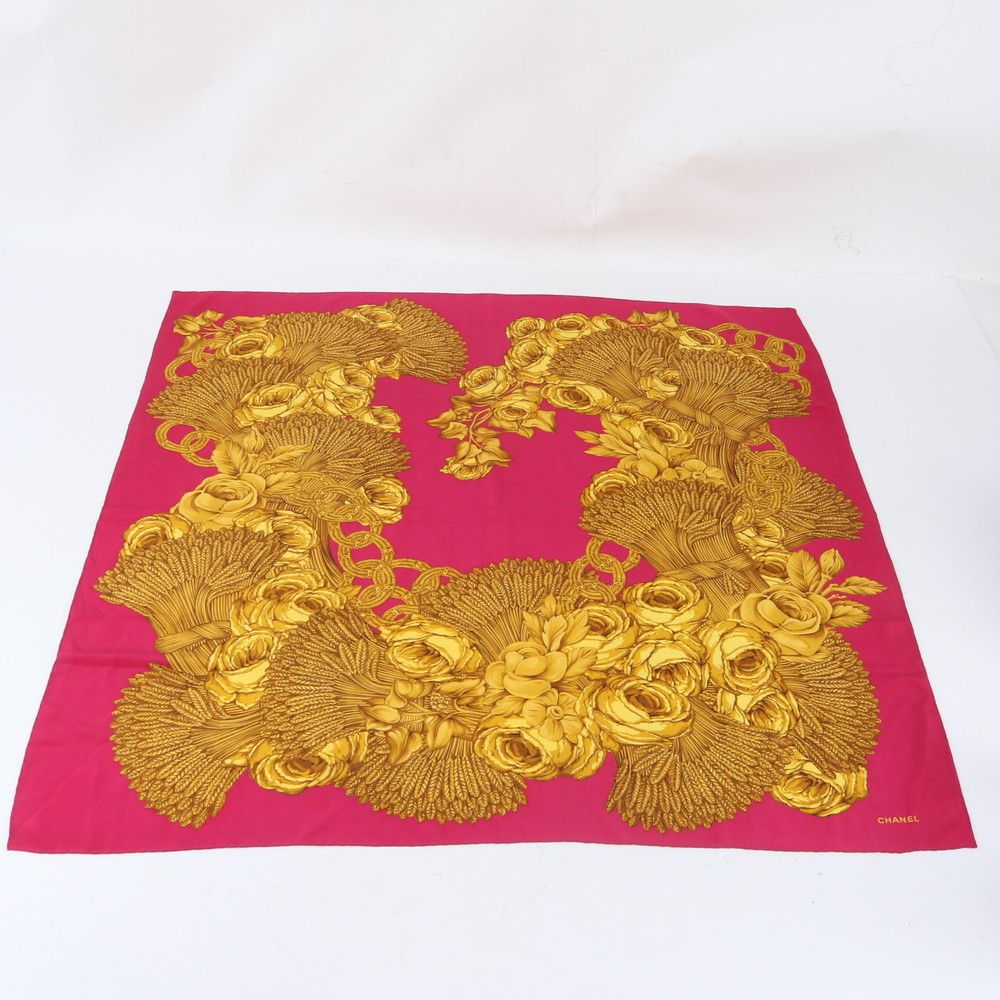 Chanel Camellia Chain Pattern Scarf