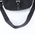 Prada Tessuto Nylon Triangle Logo Leather Shoulder Bag Crossbody — view 2