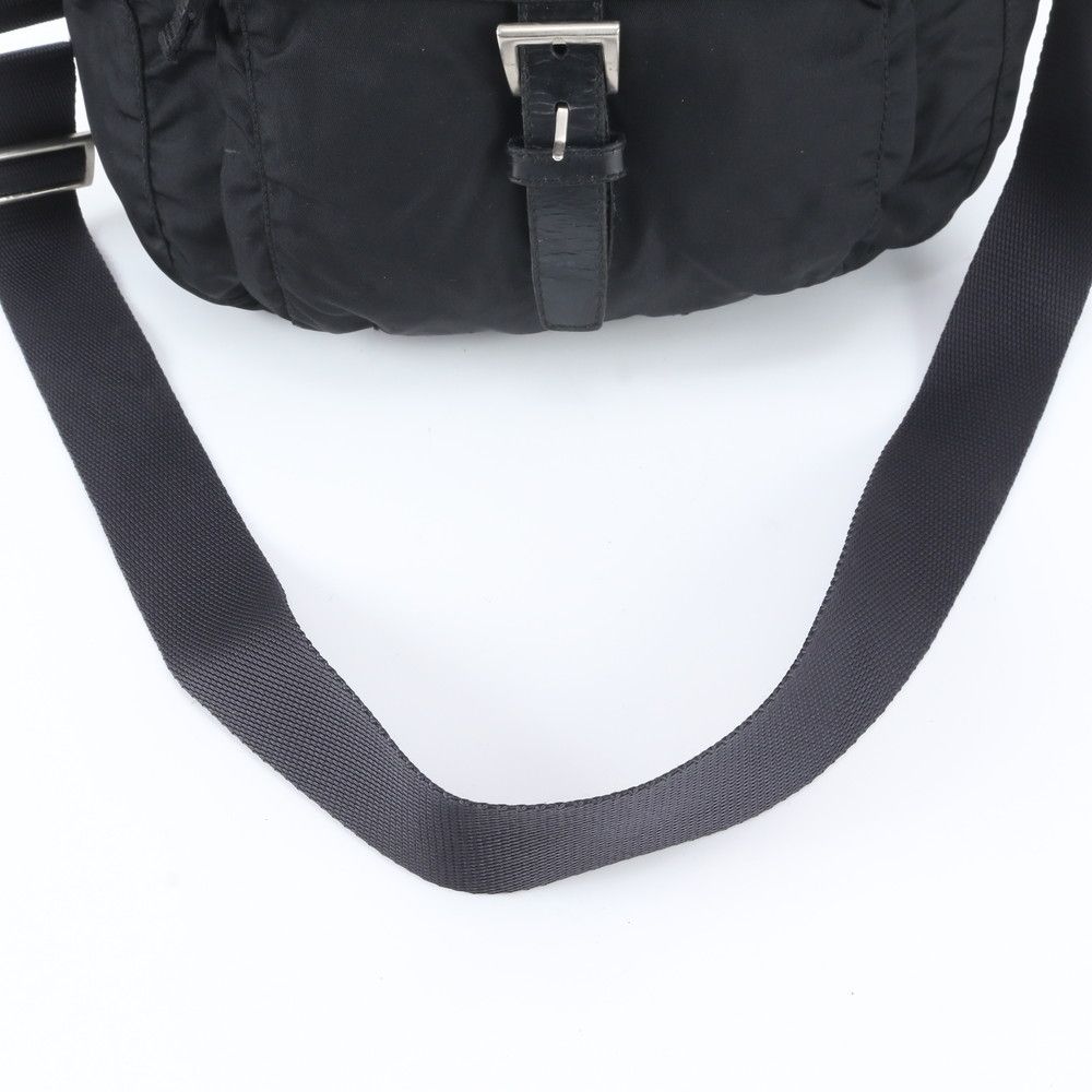 Prada Tessuto Nylon Triangle Logo Leather Shoulder Bag Crossbody — view 2