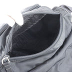 Prada Tessuto Nylon Triangle Logo Leather Shoulder Bag Crossbody — view 7