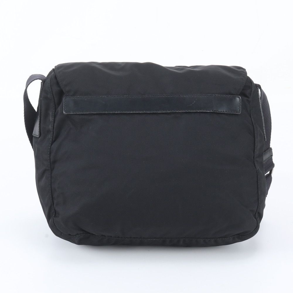 Prada Tessuto Nylon Triangle Logo Leather Shoulder Bag Crossbody — view 3