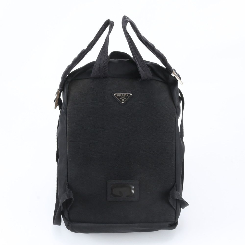 Prada Tessuto Nylon Triangle Logo Backpack Shoulder Bag Black — view 3