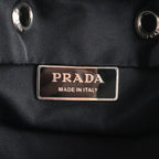 Prada Tessuto Nylon Triangle Logo Backpack Shoulder Bag Black — view 9