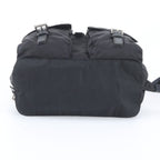 Prada Tessuto Nylon Triangle Logo Leather Backpack Black — view 6