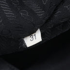 Prada Tessuto Nylon Triangle Logo Leather Backpack Black — view 9
