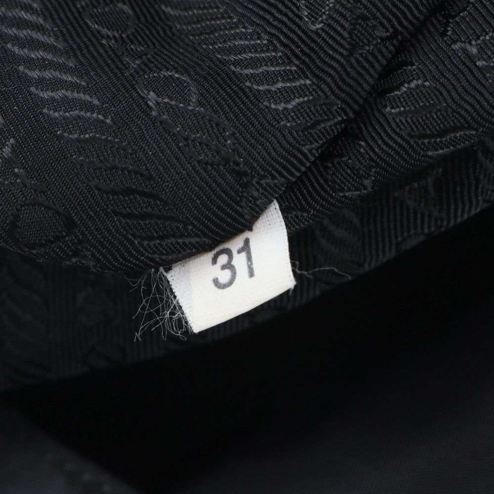 Prada Tessuto Nylon Triangle Logo Leather Backpack Black — view 9