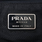 Prada Tessuto Nylon Triangle Logo Leather Backpack Black — view 8