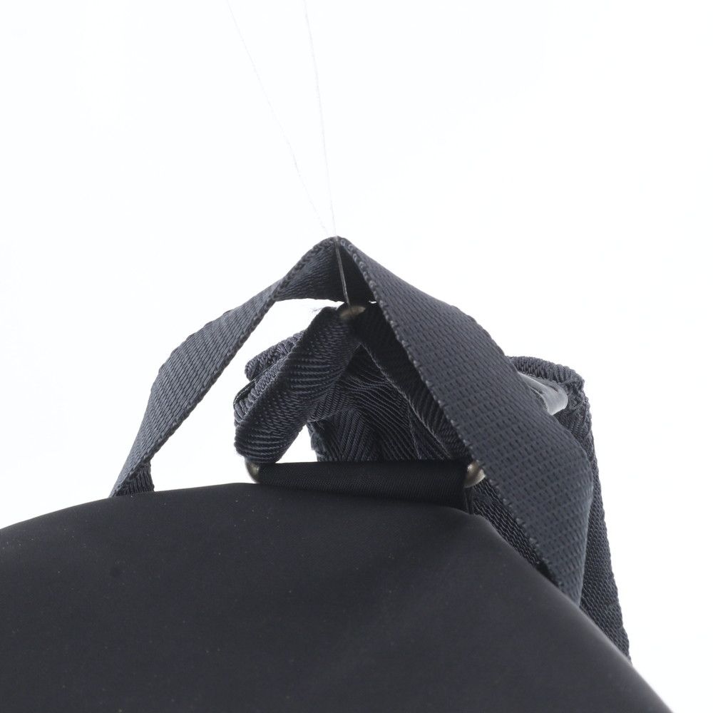 Prada Tessuto Nylon Triangle Logo Leather Backpack Black — view 2