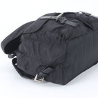 Prada Tessuto Nylon Triangle Logo Leather Backpack Black — view 5