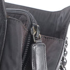 Prada Chain Leather Shoulder Bag Tote Black — view 8