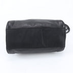 Prada Chain Leather Shoulder Bag Tote Black — view 5
