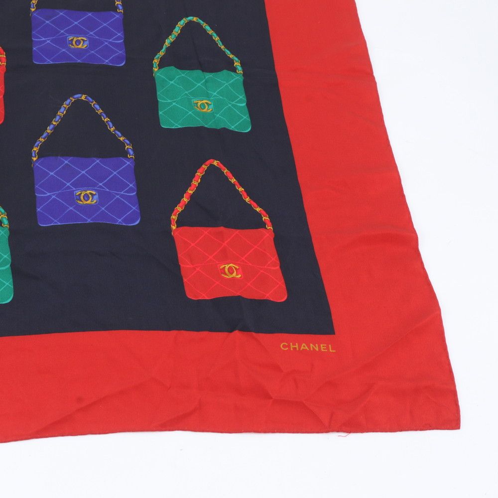 Chanel Quilted Bag Pattern CC Logo Scarf Shawl — view 5