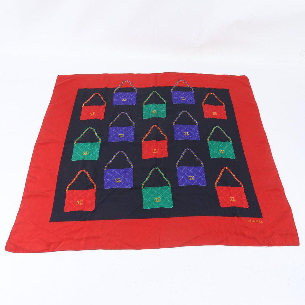 Chanel Quilted Bag Pattern CC Logo Scarf Shawl